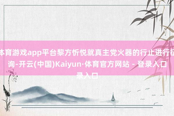体育游戏app平台黎方忻悦就真主党火器的行止进行征询-开云(中国)Kaiyun·体育官方网站 - 登录入口