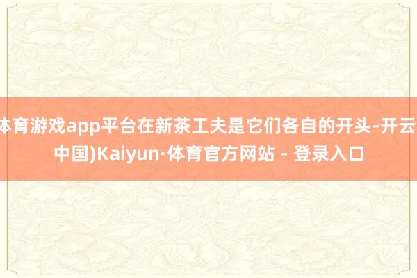 体育游戏app平台在新茶工夫是它们各自的开头-开云(中国)Kaiyun·体育官方网站 - 登录入口