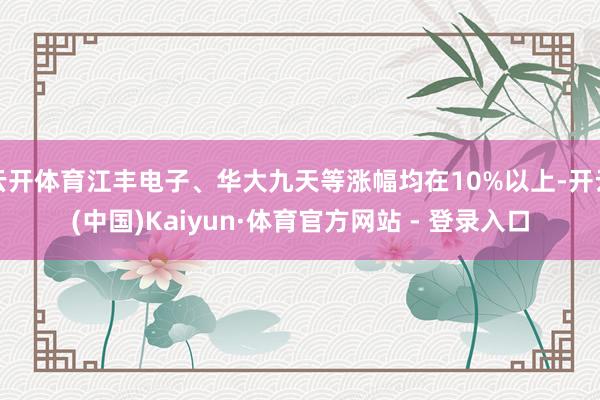 云开体育江丰电子、华大九天等涨幅均在10%以上-开云(中国)Kaiyun·体育官方网站 - 登录入口