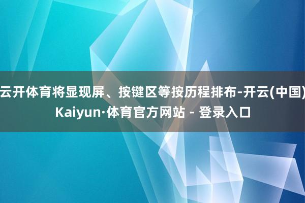 云开体育将显现屏、按键区等按历程排布-开云(中国)Kaiyun·体育官方网站 - 登录入口